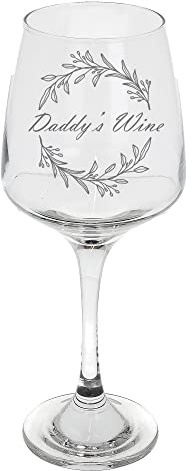 Daddy's Wine Glass Engraved Wine Glass for Dad No.1 Daddy Best Daddy Ever New Dad Present Dad Birthday Gift Fathers Gifts for Dads Wine Glass Novelty Engraved Daddy's Wine Wine Glass For The Best Dad