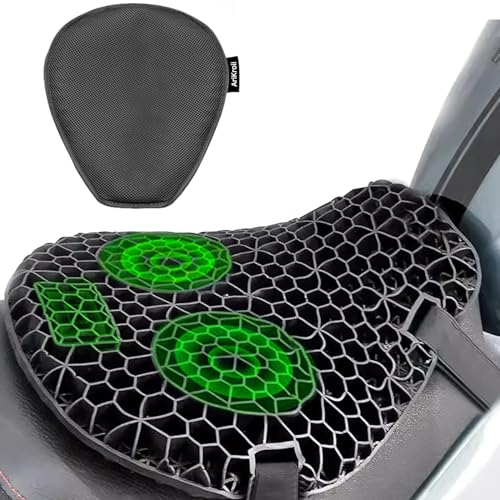 AriKroii Foldable Motorcycle Seat Cushion,Universal Motorcycle Gel Seat Pad, Using Innovative Shock-absorbing Protective Gel, Comfortable and Breathable, Suitable for Long-distance Travel