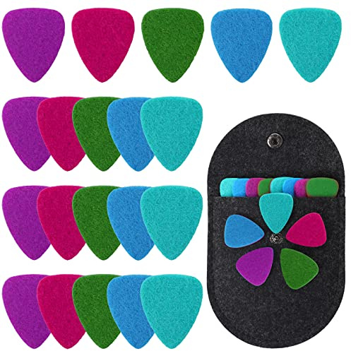20Pcs Ukulele Felt Picks Guitar Picks Compatible with Ukulele Classical Guitar Nylon String Bass, Multicolor