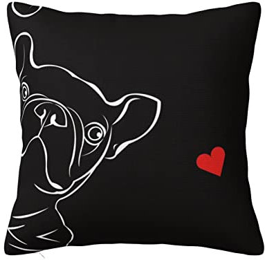 MELPHI Quadratisches Kissen mit französischer Bulldogge, kann in jedem Zimmer, Schlafzimmer, Gästezimmer, Kinderzimmer verwendet werden