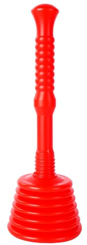 Flintronic Pömpel, Saugglocke Abnehmbarer für Verstopfte Toilette, WC-Pümpel zur Chemielosen Reinigung, Abflussstampfer für Waschbecken Dusche Küche Bad -Gesamtlänge 36cm, Rot