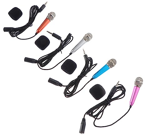 TOYANDONA 4 Kleiner Mikrofone aus Metall Handlich und Leicht Geeignet zum Singen und Aufnehmen für Zuhause Karaoke für Kinder