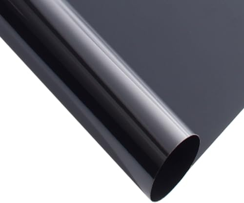 Sonnenschutzfolie Schwarze, Doppelt Reflektierende Fensterfolie, Anti Blendung, Zwei-Wege-Fensterfolie Privatsphäre Tag Und Nacht/Balkon Sichtschutz Glasfolie Für Badezimmer Küche (Color : Black, S