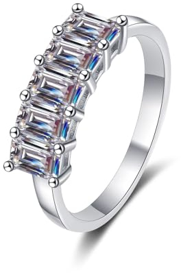 Verlobungsring Weißgold Damen 585 Echt Gold, 2.5ct Lab Diamant Frauen Hochzeit Trauring 5 Steine, D, VVS1-VVS2, Gr. 60 (19.1)