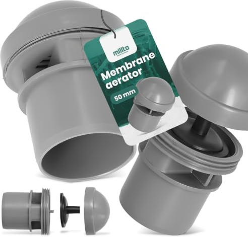 Millto Abwasser Rohrbelüfter 50 mm Sanitäranlagen Membran Aerator PP Belüftungsventil Belüfter Belüftung Abwassersystem Belüftungssystem