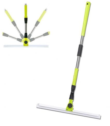 RYJYQYX Escoba De Silicona para Limpiar Suelos, con Mango De 130 Cm De Largo Escoba De Silicona, Escoba De Goma para Suelos Limpia Vidrio,Polvo Fino,Cabello Y Líquidos