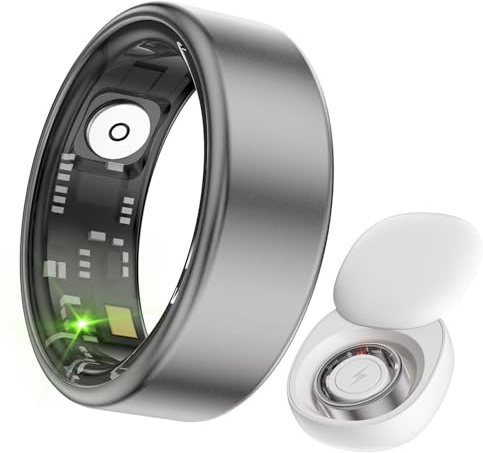 Bague intelligente Android IOS - Pour homme et femme - Suivi du sommeil - Moniteur de fréquence cardiaque - Podomètre - Sport - Bague intelligente - Fréquence cardiaque - Noir, or rose, argent