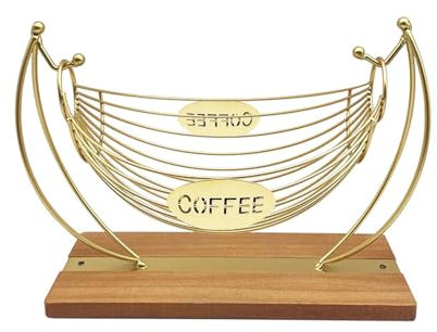 Dawutocap Cialde da caffè in metallo ventilato cestino portaoggetti per piano di lavoro da cucina porta caffè con grande capacità