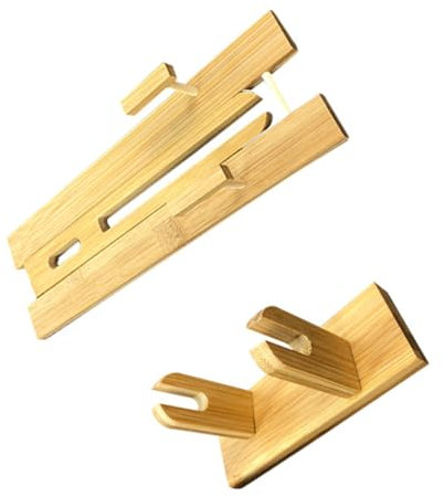 DECHOUS Folding Fan Display Rack and Storage Holder Set Bamboo Fan Stand Flat and Upright Angles for Home and Shop Showcase