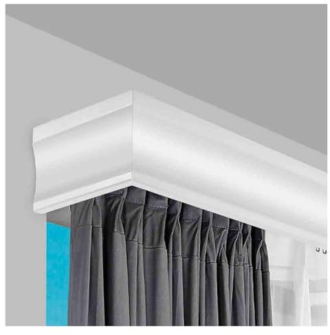 Deckenhalterung mit Schiene, Aluminium-Gesimsbretter für Verdunkelungsvorhänge, Rollos und Jalousien – modernes, stilvolles Design