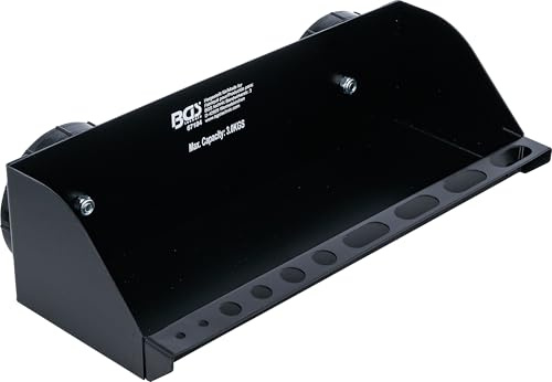 BGS 67184 | Magnetische Ablageschale | Schraubendreher-Halter | Tragfähigkeit max. 3 kg | 10 Aussparungen im Frontbereich | Ablagefläche 290 x 99 x 25 mm | Silikonkappe