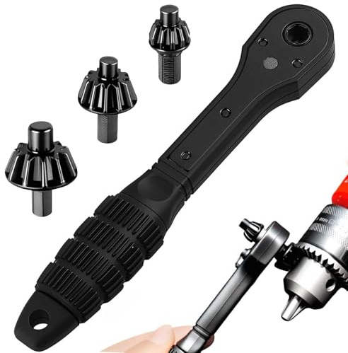 DHHYWWD 2-in-1 Drill Chuck Key Wrench, Electric Chuck Keys for Drill with 10/13/16mm Gears, Ratchet Spanner Universal Fit for Most Drills and Power Tools (1)
