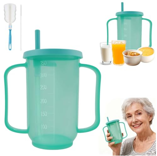 agctrler Tasse à bec pour personnes âgées, avec grande poignée, anti-fuite, anti-avalement, convient pour les aliments liquides et les médicaments, les personnes âgées, les femmes enceintes
