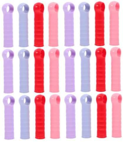 TEHAUX 40pcs Plastic Mop Handle Sleeve End Cap Replacement Grip for Mop Broom Rods Ergonomic Comfortable Grip for Kitchen Bathroom Living Cleaning