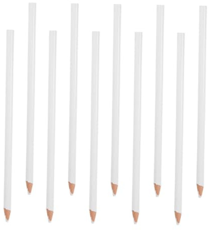 Gogogmee 10 Pcs White Grease Pencil Markers for Sewing Fabric and Craft Tailor S Marking and Tracing Tools Wax Crayons for Glass Ceramics and Textile Drawing Portable and Design