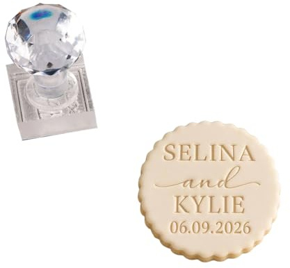 Sello de galletas personalizado Mr & Mrs Fondant, sello de galletas a medida para boda, sello de fondant personalizado, elegante herramienta de pasta de azúcar para recuerdos o eventos nupciales
