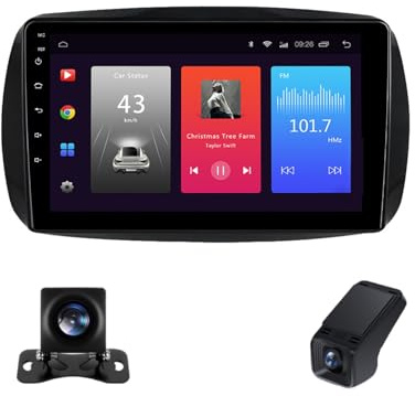 Android 13 9 Pouces Autoradio 2 Din Android pour Mercedes-Benz Smart 2014-2020 Écran Tactile Autoradio Double Din pour Commande Vocale GPS/Bluetooth5.0/FM/AM/RDS/DSP/Caméra De Recul(NF-1)