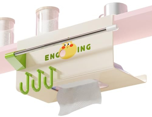Soporte para pañuelos | Almacenamiento montado en la pared para cajas de pañuelos con gancho, fijación adhesiva para papel higiénico, para baño, inodoro, gimnasio, dormitorio universitario, H