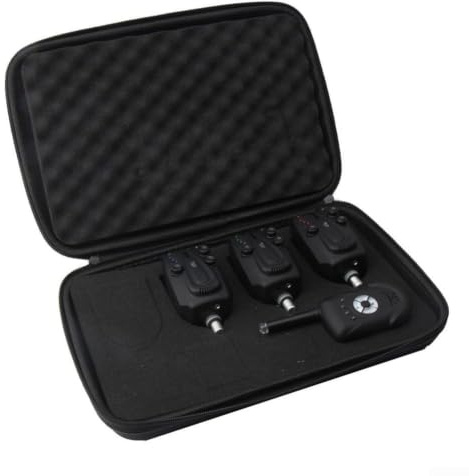 HEIBTENY Kabelloser Bissanzeiger Set zum Karpfenangeln mit 1 Empfänger, digitaler LED-Sound, regendicht, 6-stufige Empfindlichkeit, für Reservoir Sea Rod Rock Fishing (2/3/4 Sender)(1+3 Alarm)