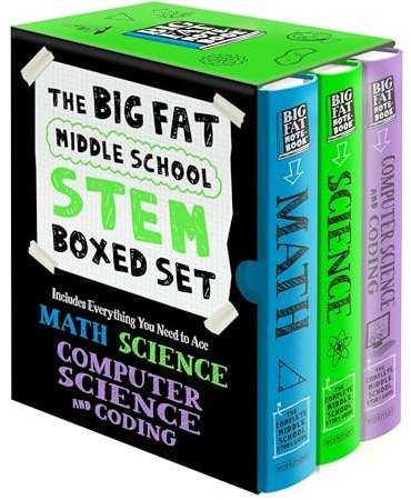 The Big Fat Middle School STEM 3-Book Boxed Set: Includes Everything You Need to Ace Math, Science, and Computer Science and Coding (Big Fat Notebook)