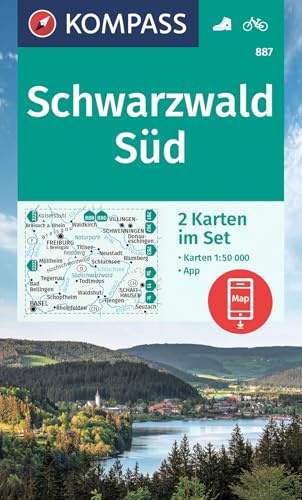 KOMPASS Wanderkarten-Set 887 Schwarzwald Süd (2 Karten) 1:50.000: inklusive Karte zur offline Verwendung in der KOMPASS-App. Fahrradfahren.