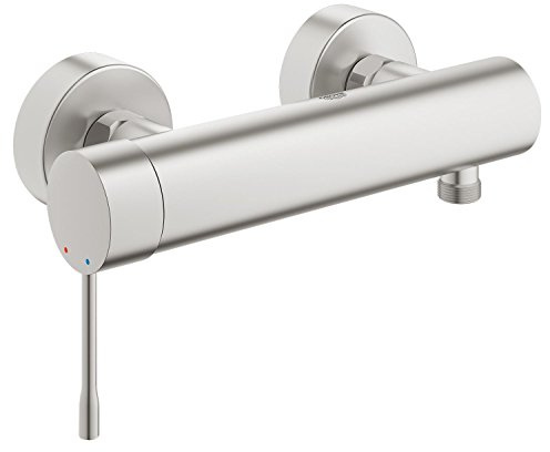 GROHE Essence, Duscharmatur Aufputz (Mischbatterie für die Dusche, eigensicher gegen Rückfließen, Brausearmatur mit Metallhebel, langlebige Oberfläche), edelstahl, 33636DC1