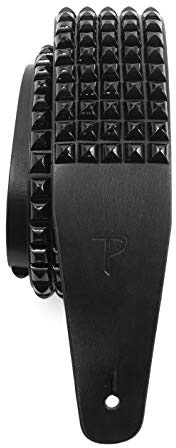Perri's Leathers Ltd. – gitarrrem – dubbat läder – svart – justerbar – för akustiska/elgitarrer – tillverkad i Kanada (P25STUD-7112)