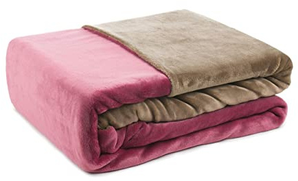 Gözze - Wendebettwäsche, Cashmere-Feeling, Bettbezug: 135 x 200 cm, Kissenbezug: 80 x 80 cm, Mikrofaser - Beere/Taupe, Raspberry