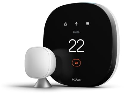 ecobee Smart Thermostat with Voice Control - Programmable Wifi Thermostat - Works with Siri, Alexa, Google Assistant - Smart Thermostat for Home