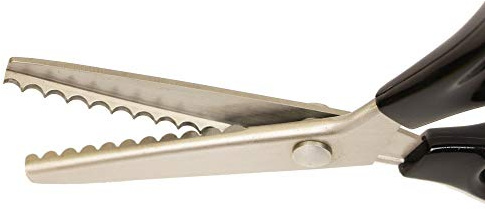 Professionelle Zackenschere - Edelstahl Wellenschliffschere Handarbeit Schneiderschere gezackt Wellenschliff Schnitt Kurve für Leder Stoff Papier Mehrzweck-Zackenschere Scalloped 5mm