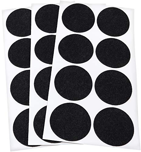 Adsamm® / 24 x Selbstklebende Filzgleiter/Schwarz/ø 50 mm/Rund / 1.5 mm dünne Selbstklebende Möbelgleiter aus Filz