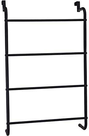 Tür Handtuchhalter schwarz - 73x44,5x12 cm - Handtuch Stange Badetuchhalter Bad Hänge Regal Türregal