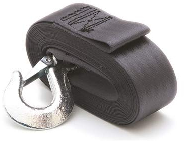 SENECA Marine Boat Trailer Winch Strap Replacement Upgrade 2 Width x 15' Strap Wide Polyester Webbing Heavy Duty Plated Safety Hook 4500lb Break Strength