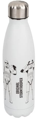 Out of the Blue Trinkflasche-Edelstahl weiß, Stormtrooper Wasserfalsche 500 ml – wiederverwendbar für heiße und kalte Getränke, 71/3292, Weiss