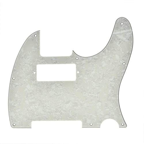 KAISH Tele Style Pickguard Gitarre Plektrumschutz Kratzplatte mit Mini-Humbucker-Tonabnehmerloch für Tele/Telecaster Aged Pearl