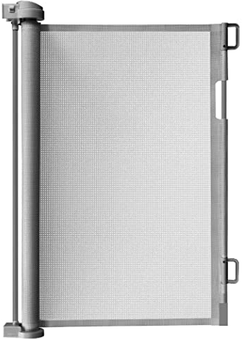 Ruhhy Treppenschutzgitter ausziehbar 13-140cm Rollgitter Höhe 85cm Absperrgitter 19380 (Grau, 85 cm)