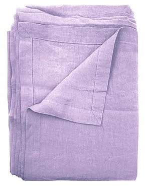 JOWOLLINA lakan lakan lakan med bokstäver 100 % linne mjuk tvättad finish 180 g/m2 (265 x 280 cm, syren)
