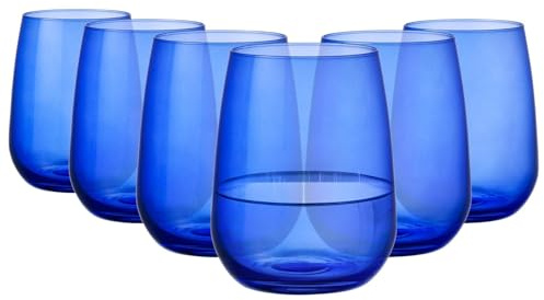 Vaso Bormioli Rocco Restaurant Cobalto Azul Vidrio (430 ml) (6 Unidades)