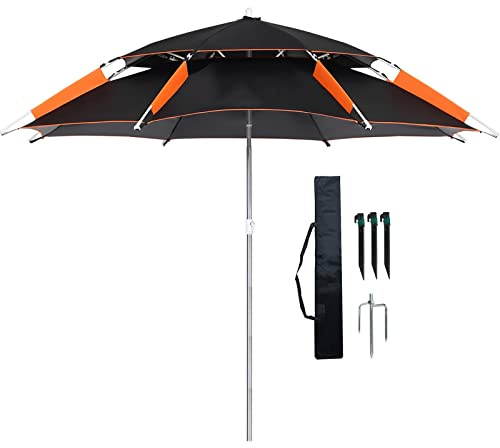 Outdoor Sun Shade Fishing Umbrella, Sun Umbrella For Garden, Beach Parasol Umbrella, 360° Rotation, Outdoor Camping Use, Rainproof Shelters, Awnings Shade Sails