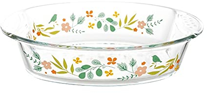Teglia per cucinare Casseruola in vetro rotondo trasparente con rivestimento in vetro Bakeware Ciotole per microonde in vetro Teglie da cucina