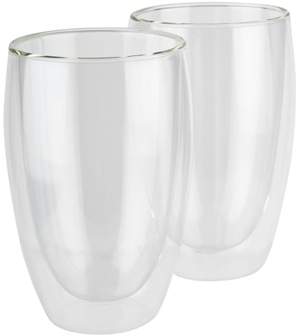 APS 10372 Gläser TWINZ, 2er Set, doppelwandig, Kaffeeglas, Latte Macchiato, Ø 8,5 cm, Höhe 14 cm, 380 ml