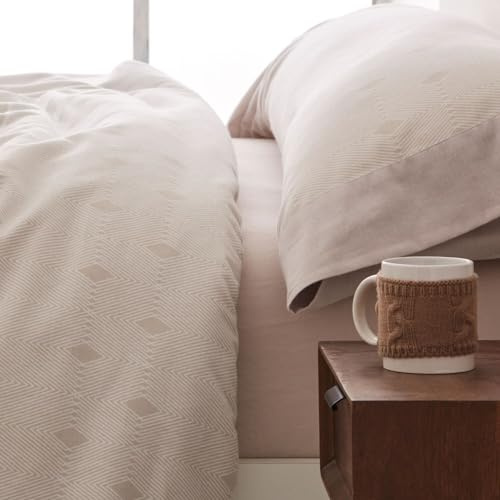 Burrito Blanco | Sábanas de Franela de algodón | Cama de 180cm. (+Medidas Disponibles) | Diseño 571 | Color Beige (180x190/200cm.)