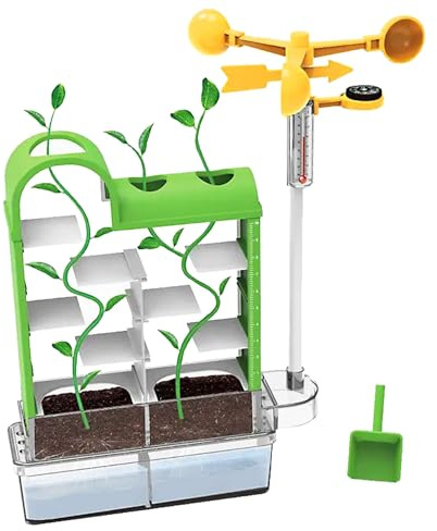 Coo11 34Pcs 2 in 1 Kids Grow a Maze Plant Growth & Anemometer Toy Set Safe & Portable Outdoor Garden Toy Tree Education Learning Sensory Toy for Boys & Girls Age 3 4 5 6 7 8 9