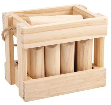 95sCloud-1 Wikingerschach, Skittle Scatter-Wurfspiel,Wikinger Holz, Holzwurfspiel Garten Outdoor Kubb Spiel, Wikinger Spiel Holz, Kupp, Schwedenschach (Khaki, 14×12×10cm)