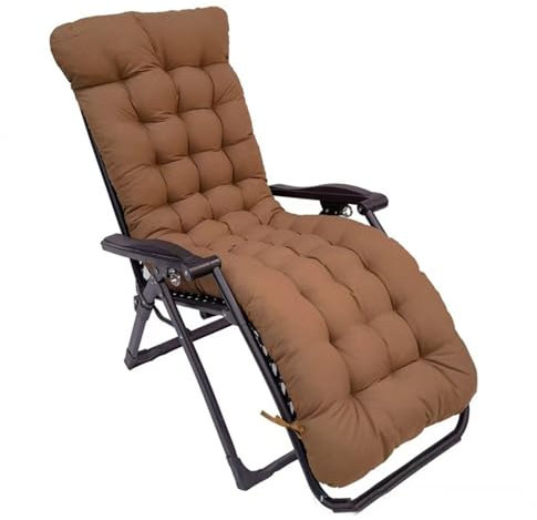 170 * 53 * 8CM Garten Lounge Matte Matratze Schaukelstuhl Kissen Gepolsterte Liegekissen Relaxsessel Kissen Ersatz Liegekissen Anti-Rutsch Obere Abdeckung(Coffee)