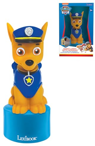 Lexibook, La Pat' Patrouille, Veilleuse Chase avec Haut-Parleur pour Chambre d'enfant, lumière Douce, à Piles, Bleu, NS01PA