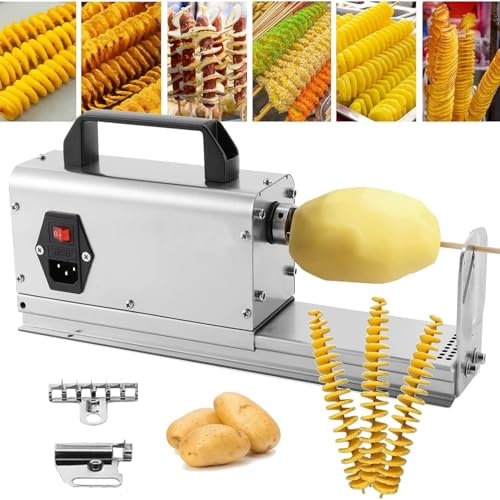 LFfwynog Torre per Patatine a Spirale, affettatrice per Patate attorcigliate con Manico e 2 Lame, Realizzata per Frutta, Patate, cetrioli o Carote, tagliapatate Commerciale