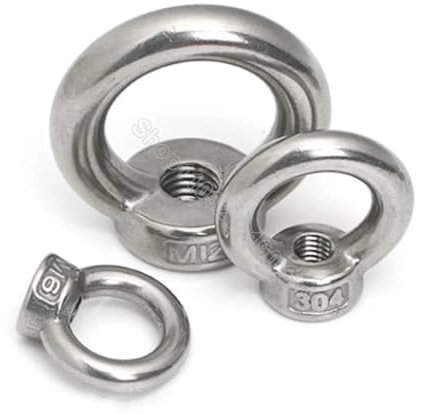 Generisch Hebeösenmuttern Ring Ringschraube Ring Hakenmutter M3 M4 M5 M6 M8 M10 M12 M14 M16 M18 M20 M24 304 Edelstahl DIN582 for Kabelseil(M24*5pcs)