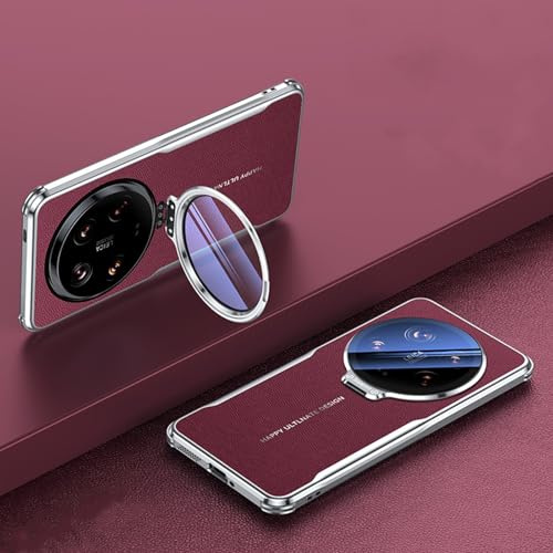 TIANYUE Hülle für Xiaomi 15 Ultra, Schlichte Leder Handyhülle, ultradünne weiche TPU Hülle für Xiaomi 15 Ultra-Rot