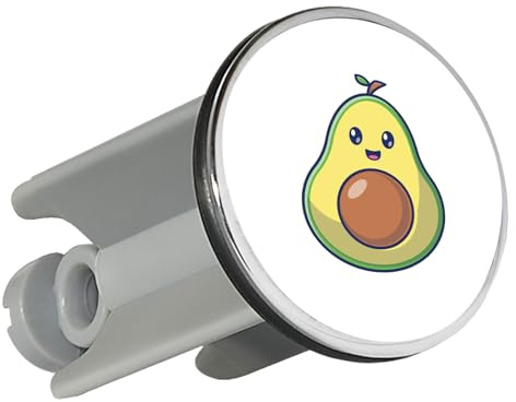 Huuraa Waschbeckenstöpsel Avocado Comic Geschenk | Universal Stopfen 4cm höhenverstellbar Abflussstopfen Geschenkidee Stöpsel mit Motiv für das Waschbecken